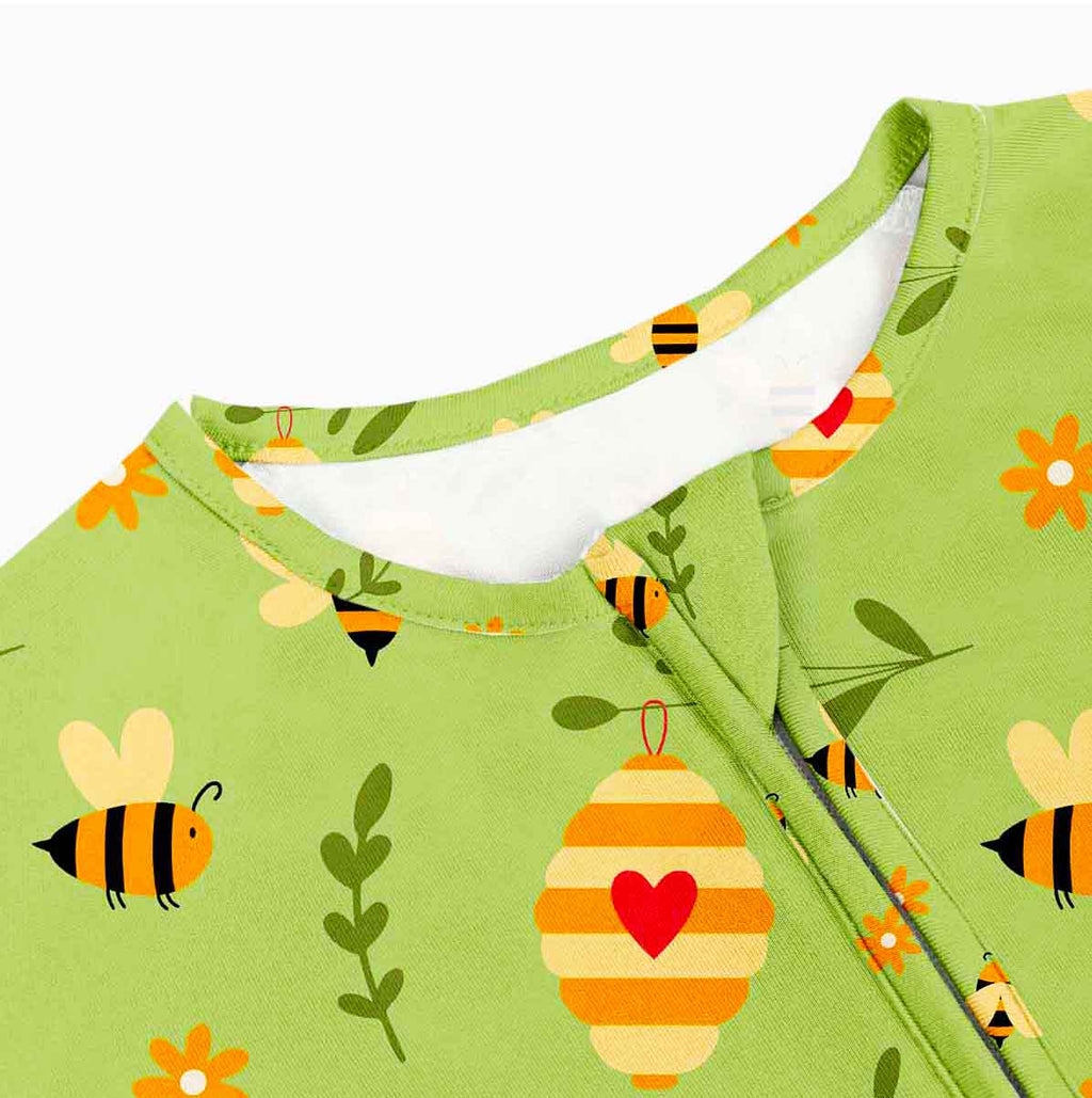 Bamboo Rompers - Half Sleeves - Busy Bees