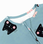 Bamboo Rompers - Half Sleeves - Meow Mix