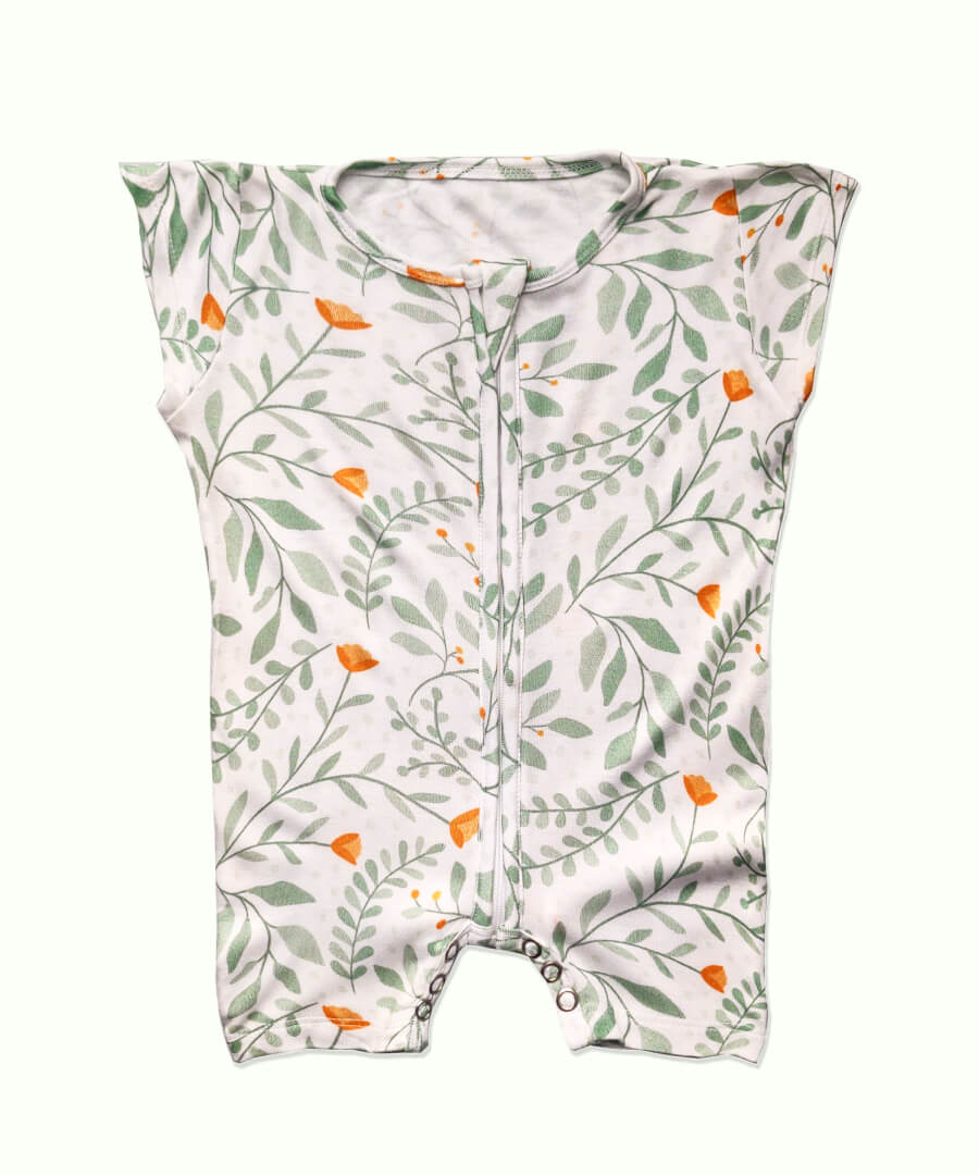 Bamboo Rompers - Half Sleeves - Whimsical Wildflowers