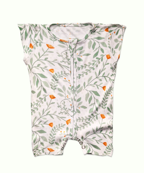 Bamboo Rompers - Half Sleeves - Whimsical Wildflowers